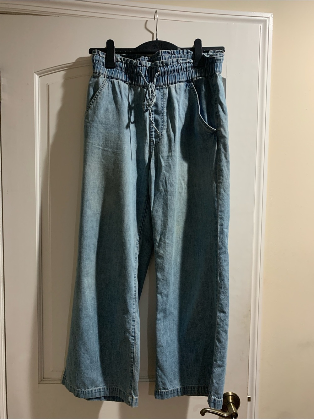 Veronica Beard Light Blue Relaxed Drawstring Jeans